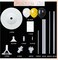 Balloon Column Kit Set of 2 with Stand and Base – 52" Balloon Tower Kit with 52 Latex Balloons (Black Gold White) for Wedding, Baby Shower, Birthday, Bachelorette Party & Event Backdrop Decorations